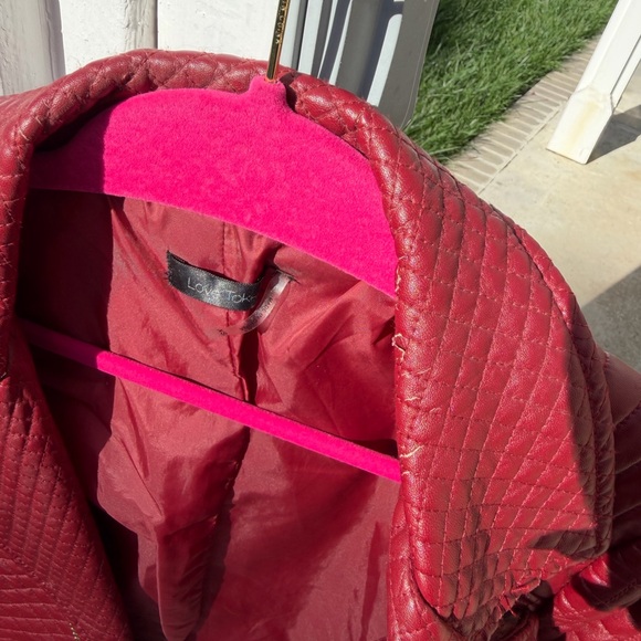 Love Token Size XS Pleather Quilted Red & Gold Jacket - Picture 3 of 4
